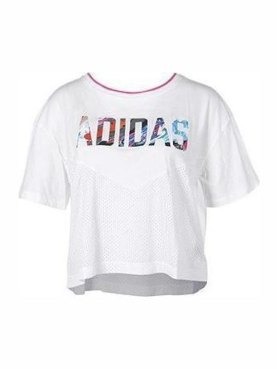 Adidas Tee Women's Blouse Short Sleeve White