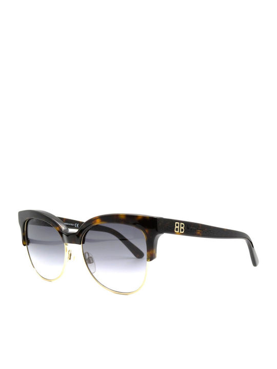 Balenciaga Damen Sonnenbrille mit Braun Schildkröte Gestell und Gray Linse