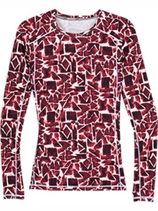 Velocity Winterlich Damen Bluse Langärmelig Rot