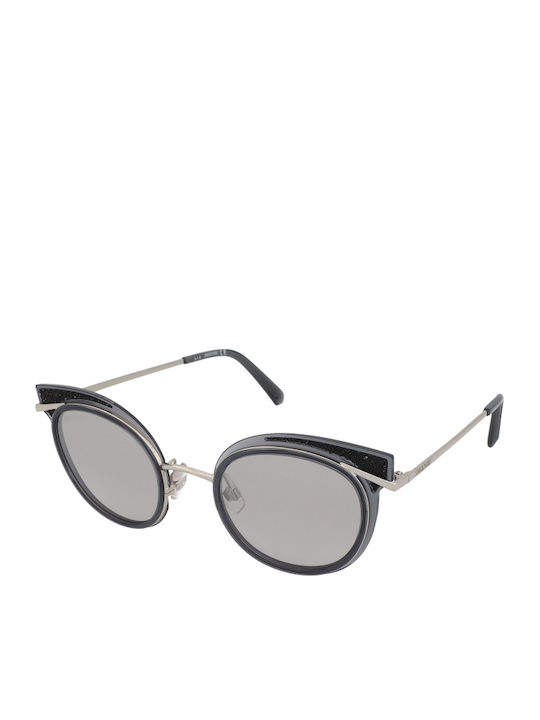 Swarovski Women's Sunglasses with Black Metal Frame and Black Mirror Lens SK0169 20C