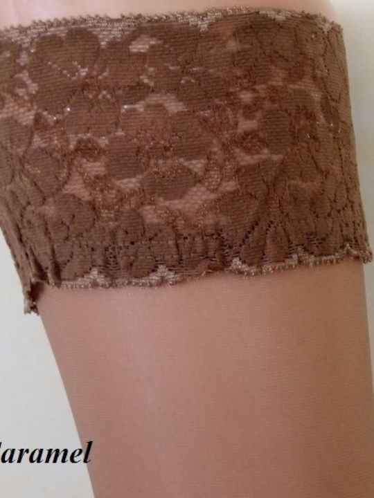 Women's High Socks 20 Den Caramel