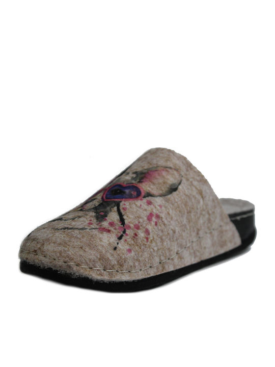 Anatomische Damen Hausschuhe Beige