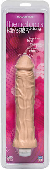 Doc Johnson The Naturals Heavy Veined Thin Dong Twist Bottom Ρεαλιστικός Δονητής 21.5cm Flesh