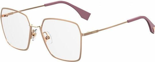 Fendi Damen Metallisches Brillengestell Gold FF0333 DDB