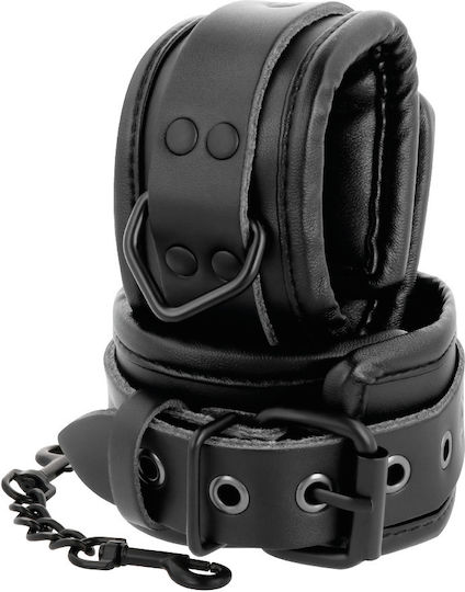 Darkness Leather Wrist Ankle Restraints Χειροπέδες σε Μαύρο Χρώμα