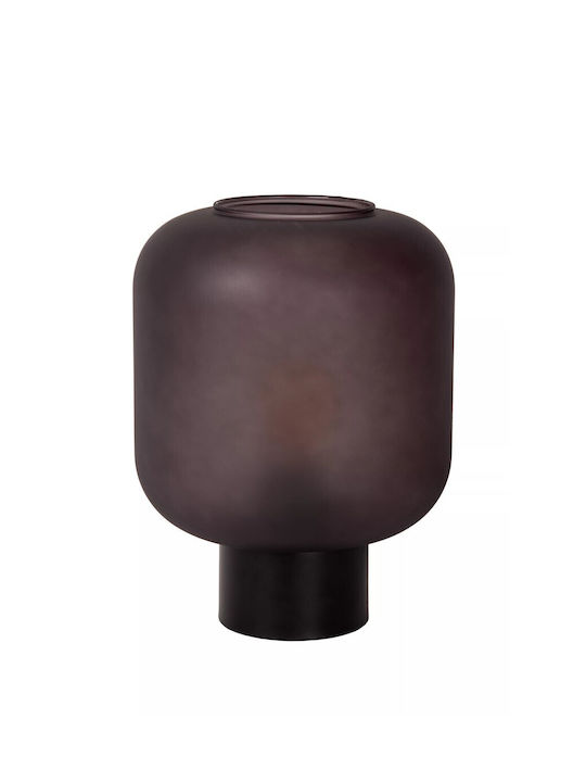 Lucide Lightning Glass Table Lamp for Socket E27 with Black Shade and Base