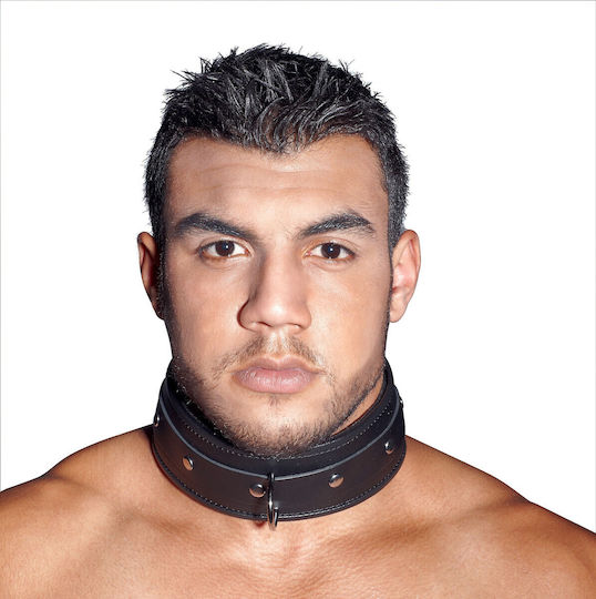 Zado Black Leather Collar Κολάρο σε Μαύρο Χρώμα