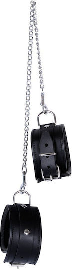 Zado Leather & Chain Ankle Leg Restraint Белезници в Черен Цвят