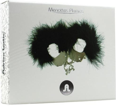 Adrien Lastic Cuffs Metal & Feathers Handschellen in Schwarz Farbe