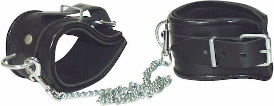 Zado Leather & Chain Ankle Leg Restraint Белезници в Черен Цвят