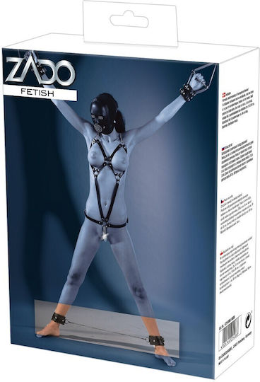 Zado Leather & Chain Ankle Leg Restraint Белезници в Черен Цвят