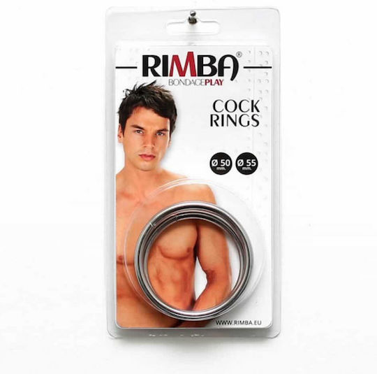 Rimba Welded Metal Cockring Set Set Cock Rings Cock Metal Argintiu 2buc