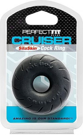 Perfect Fit Brand Fat Boy SilaSkin Cruiser Ring Δαχτυλίδι Πέους Σιλικόνης Μαύρο