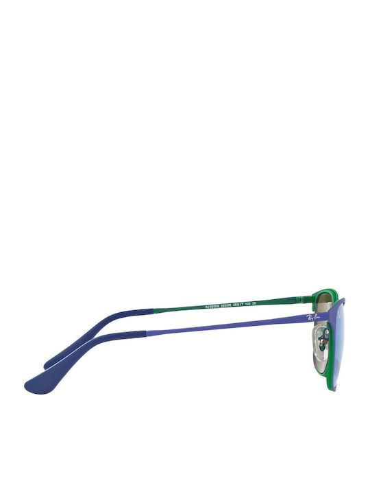 Ray Ban Ochelari De Soare Pentru Copii Rotunzi Cu Lentilă Oglindă Albastră