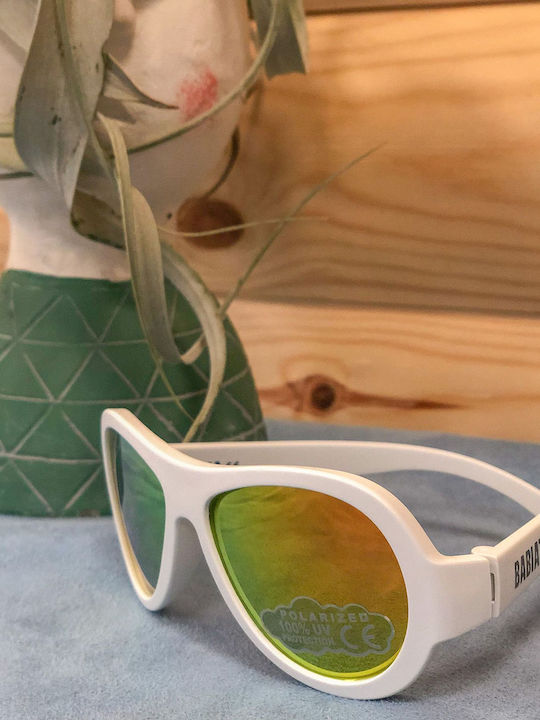 Babiators Polarized Wicked Alb Ochelari De Soare Pentru Copii Cu Lentilă Polarized Oglindă Albă