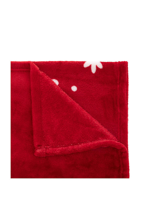 Atmosphera Merry Xmas Κουβέρτα Fleece Καναπέ 130x180εκ. Κόκκινη