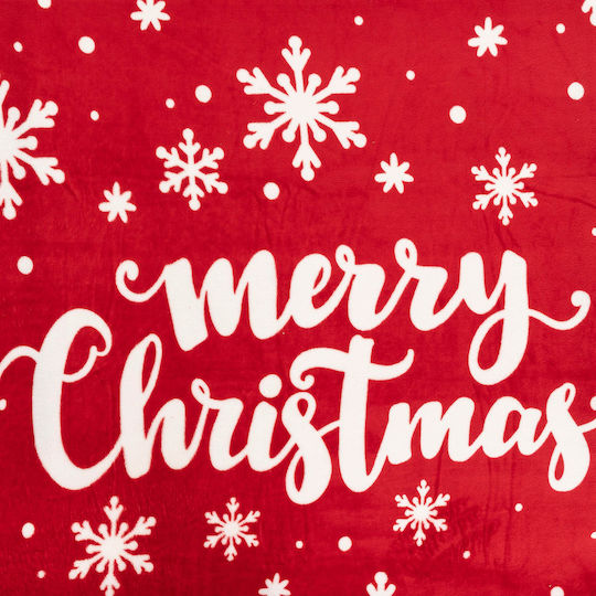 Atmosphera Merry Xmas Одеяло Полар Канапе 130x180см Червено