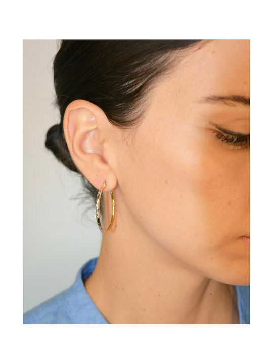 Savvidis Earrings Hoops made of Gold 14K