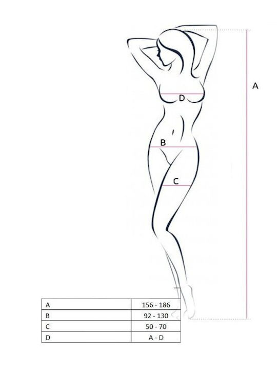 Passion BS049 Sexy Bodystocking Mesh with Open Crotch White