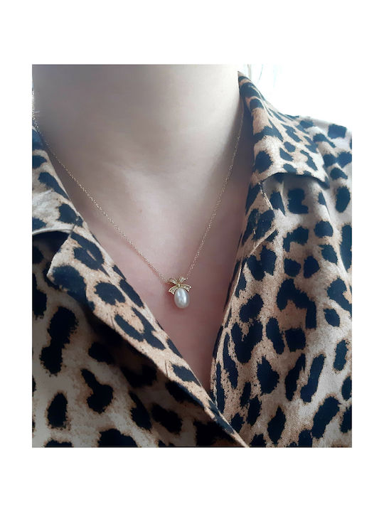 Necklace from Gold 14K with Pearls