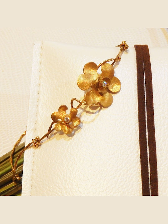 Polytimo Damen Armband aus Gold 14K mit Zirkon