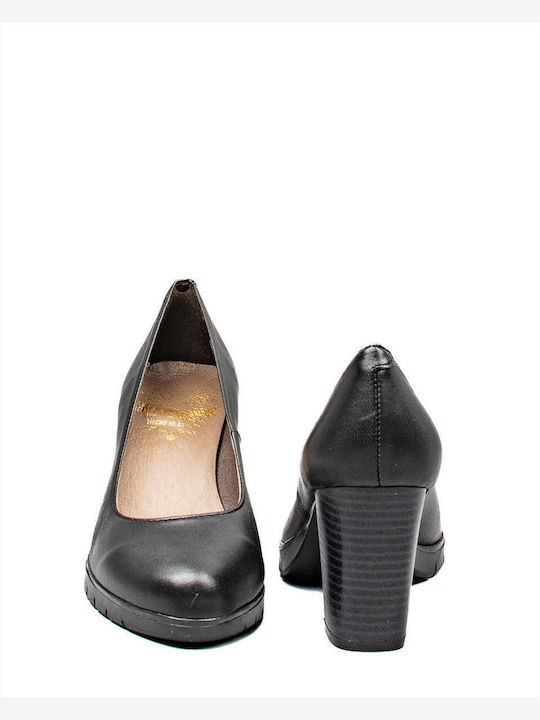 Leder Pumps Schwarz