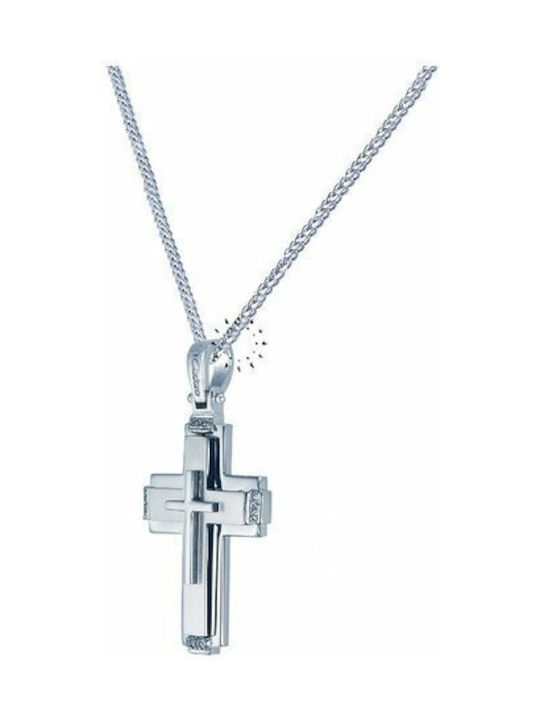 Fa Cad'oro White Gold Cross 14K with Chain