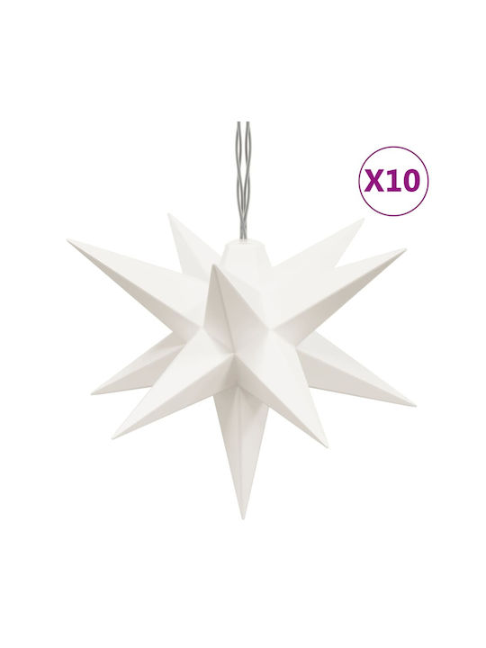 vidaXL Plastic Illuminated Christmas Decorative Pendant Star 7.5x10cm White