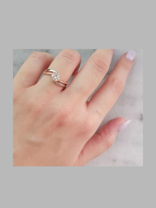 Единичен Камък от Розово Злато 14K Единичен Камък от Розово Злато 14K