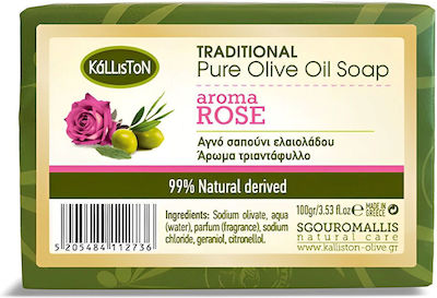 Kalliston Pure Olive Oil Soap Rose 100gr