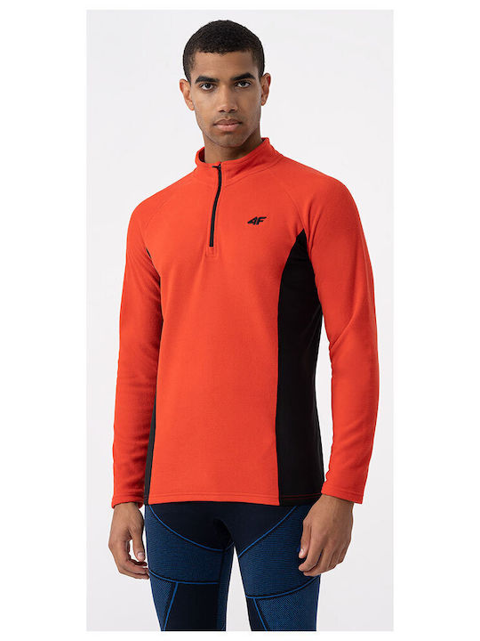 4F Herren Thermo Langarmshirt Rot