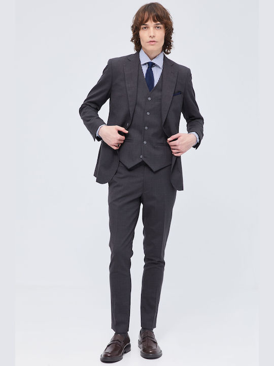 Aristoteli Bitsiani Men's Winter Suit Slim Fit Gray