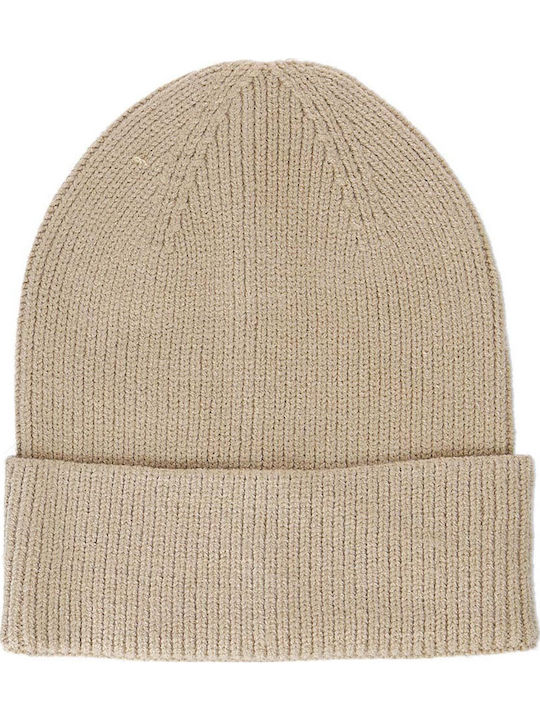 Beanie Unisex Σκούφος Πλεκτός σε Μπεζ χρώμα