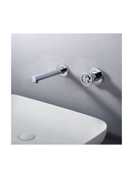 Excel Built-in Mixer & Spout Set for for Bathroom Sink 1 Exit Silver