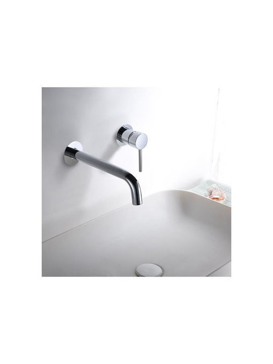Excel Romina Built-in Mixer & Spout Set for for Bathroom Sink 1 Exit Silver