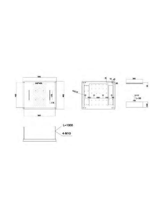 Excel Built-in Mixer, Hand Shower & Shower Head Set for Shower 4 Exits Silver