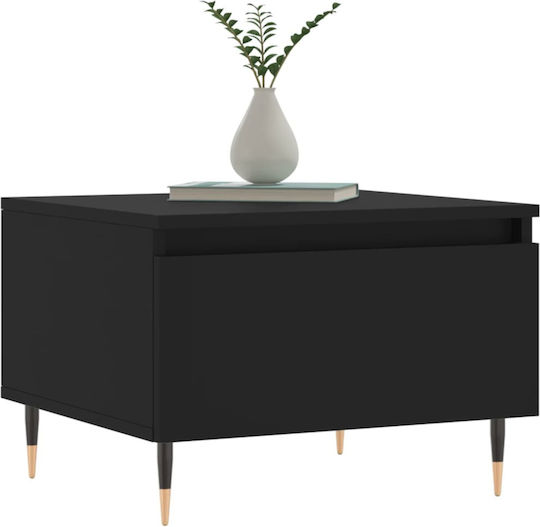 Rectangular Side Table Wooden with Drawers Black 2 Pieces M50xL46xH35cm