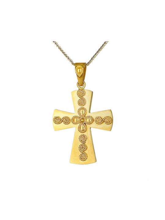 Damen Gold Byzantinisch Kreuz 14K