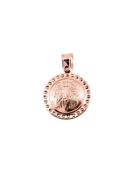 Halskette Doppelter Amulett aus Roségold 14K