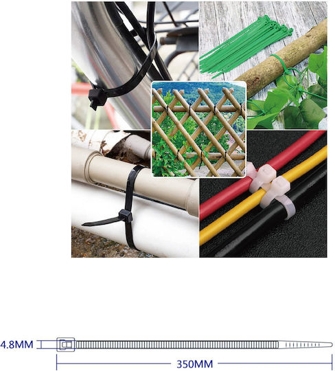 Tpster Δεματικά Καλωδίων Πλαστικά x4.8mm σε Λευκό χρώμα (100τμχ) (32545)