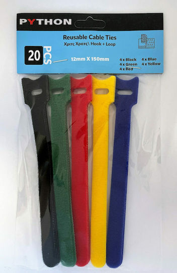 Python Kabelbinder Kunststoff 150mmx12mm in Mehrfarbiger Farbe (20Stück) (5124)