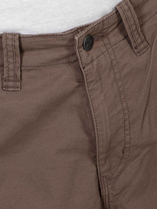 Flex Παντελόνι Cargo Ελαστικό σε Loose Εφαρμογή Καφέ