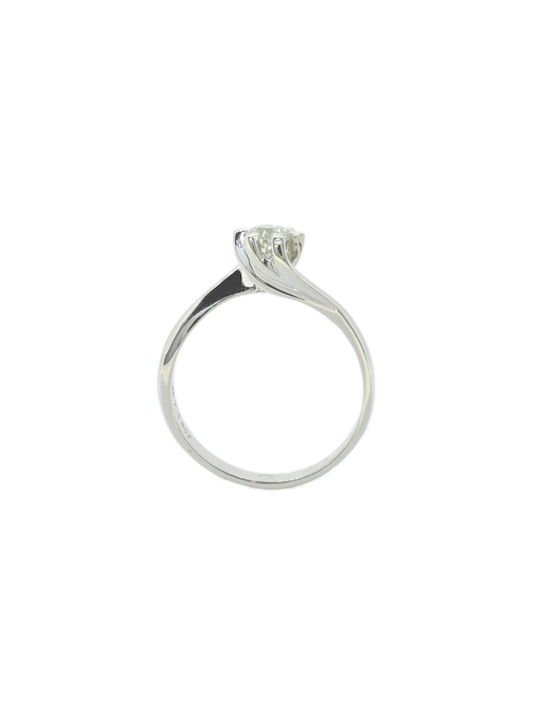 Single Stone Gold In Ring in White Gold with Brilliant BD062