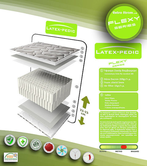 Extra Strom Latex Pedic Einzel Ergonomisch Matratze Latex 80x200x23cm
