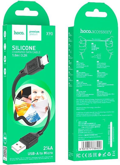 Hoco X90 Regulär USB 2.0 auf Micro-USB-Kabel Schwarz 1m 1Stück