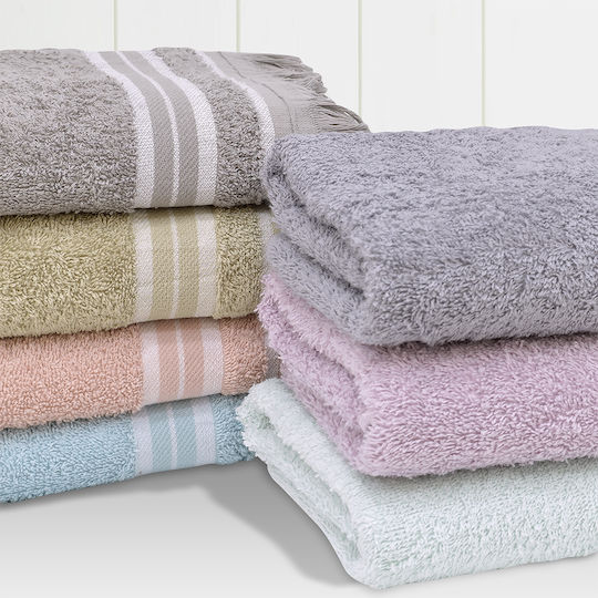Lino Home Bath Towels Set 3 pcs Casia Grey Weight 450gsm