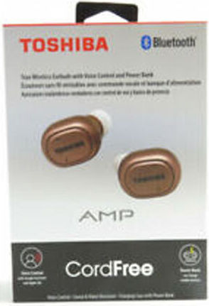 Toshiba RZE-BT900E In-ear Bluetooth Handsfree Ακουστικά με Θήκη Φόρτισης Ροζ Χρυσά