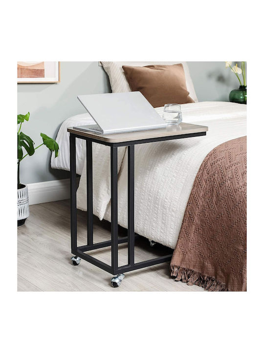 Rechteckiger Beistelltisch aus Metall mit Rädern Metall M50xB35xH62cm