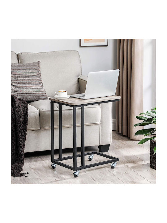 Rechteckiger Beistelltisch aus Metall mit Rädern Metall M50xB35xH62cm