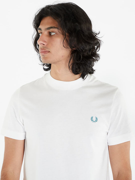 Fred Perry T-shirt Bărbătesc cu Mânecă Scurtă Alb